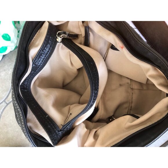 Vintage Stone Mountain Black Leather Shoulder Bag - Picture 9 of 12